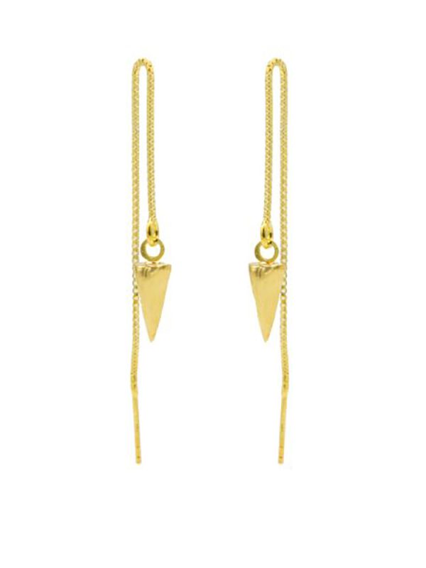 pull through oorbel cone goud gold plated verguld