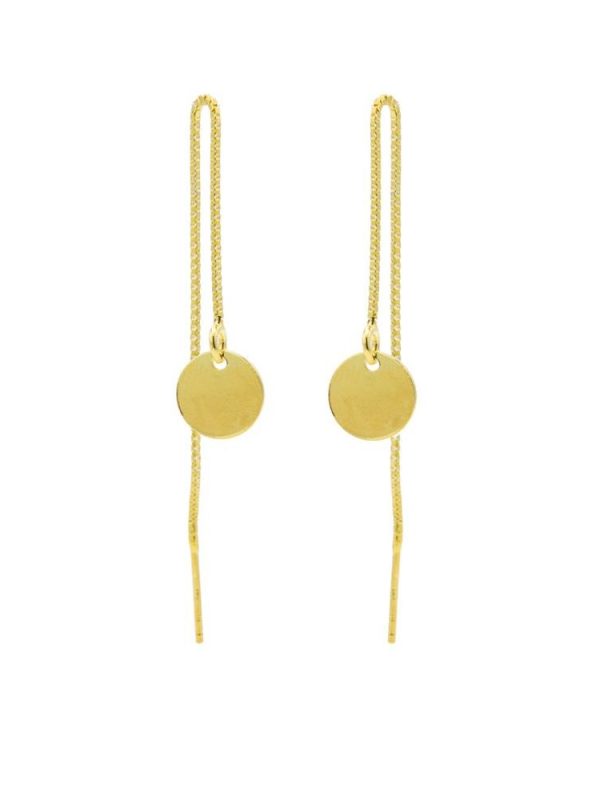 pull through oorbel goud cirkel sterling zilver gouden plating