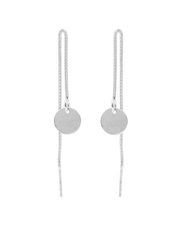 pull through oorbel zilver cirkel