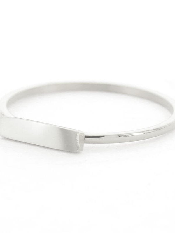 roestvrijstalen ring staafje zilver stainless steel roestvrijstaal