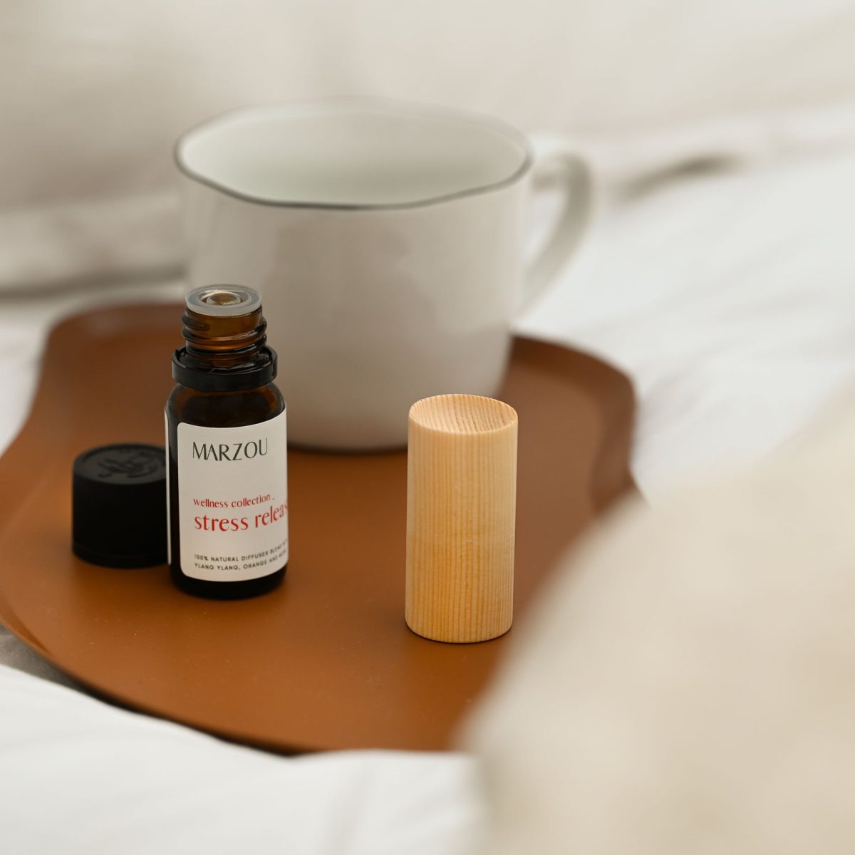stress release diffuser set blend van etherische sinaasappel lavendel
