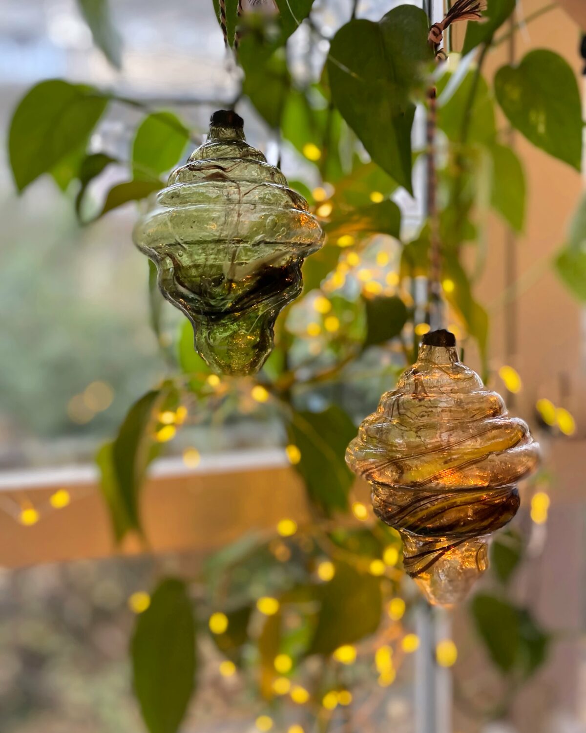 Glazen hangornamenten groen handgemaakt decoratie