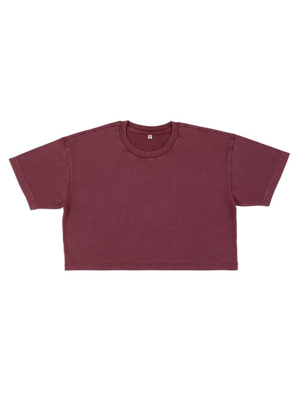 shirt cropped rood, biologisch katoen, fairwear