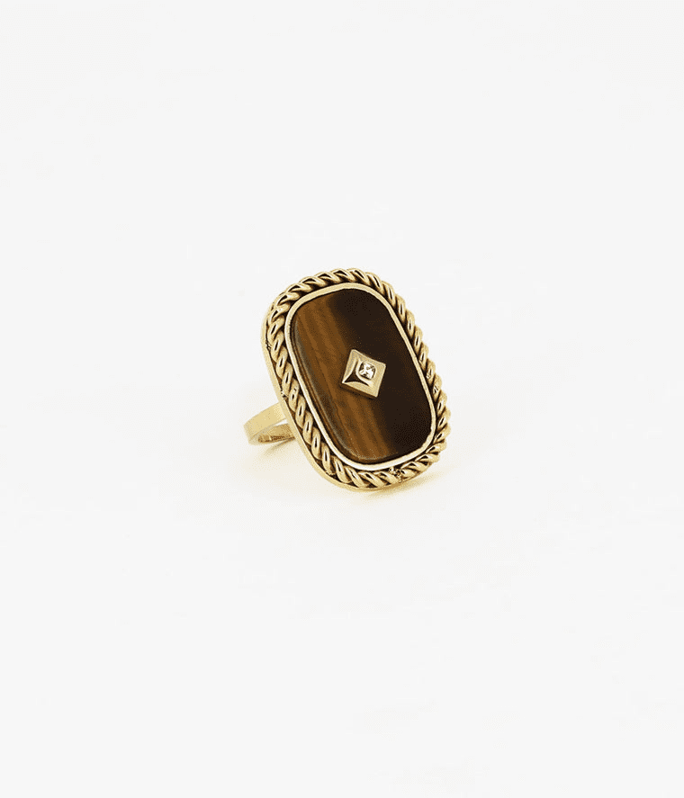 Ring Elijah ring elijah tijgeroog zikronia roestvrijstaal, ring zag