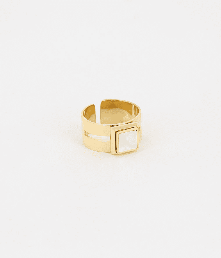 Ring Holly ring holly, parelmoer roestvrijstaal, ring zag