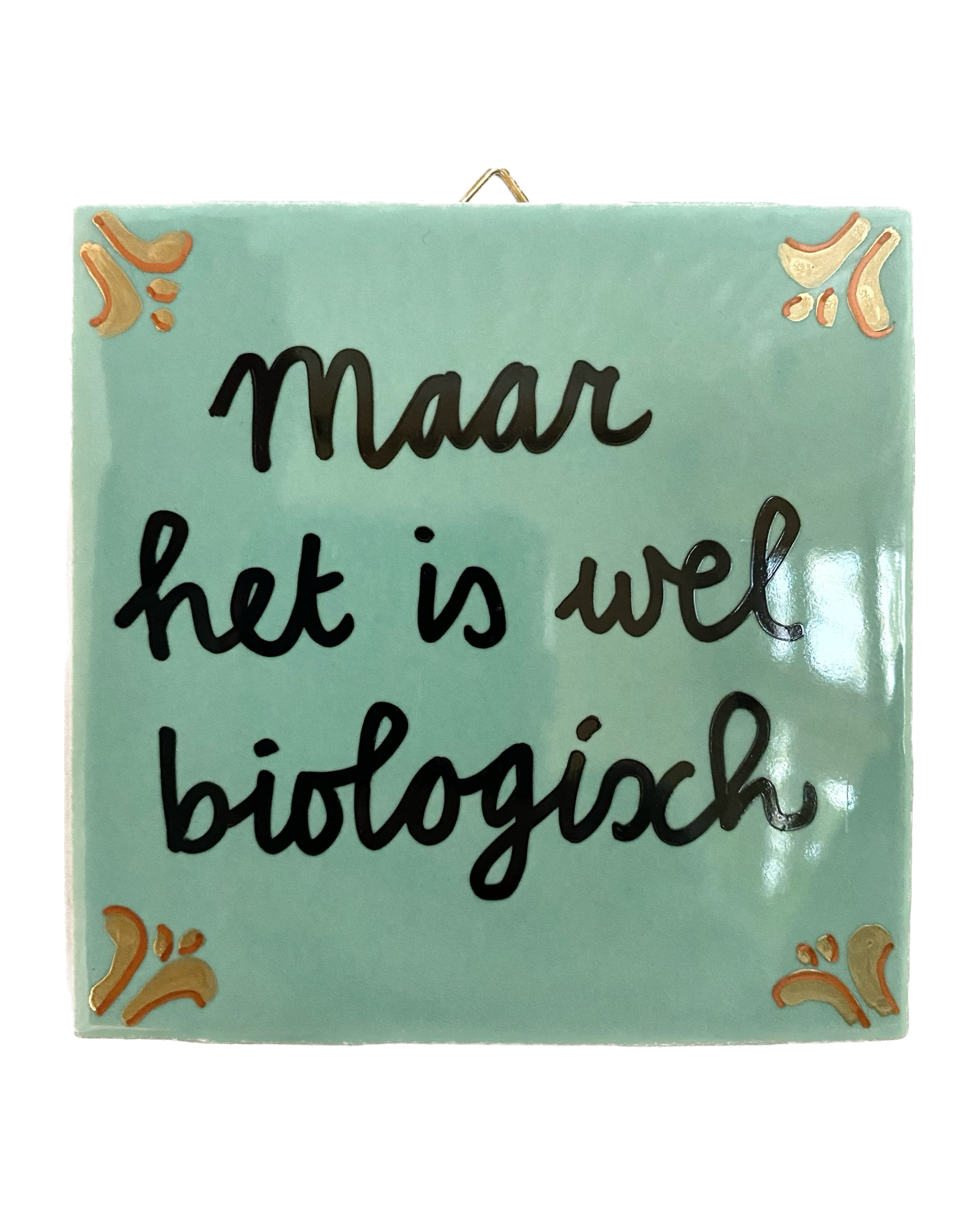 malou maar het is wel biologisch zeegroen Art Tegel Zin van de straat Maar het is wel biologisch Malou Cohen