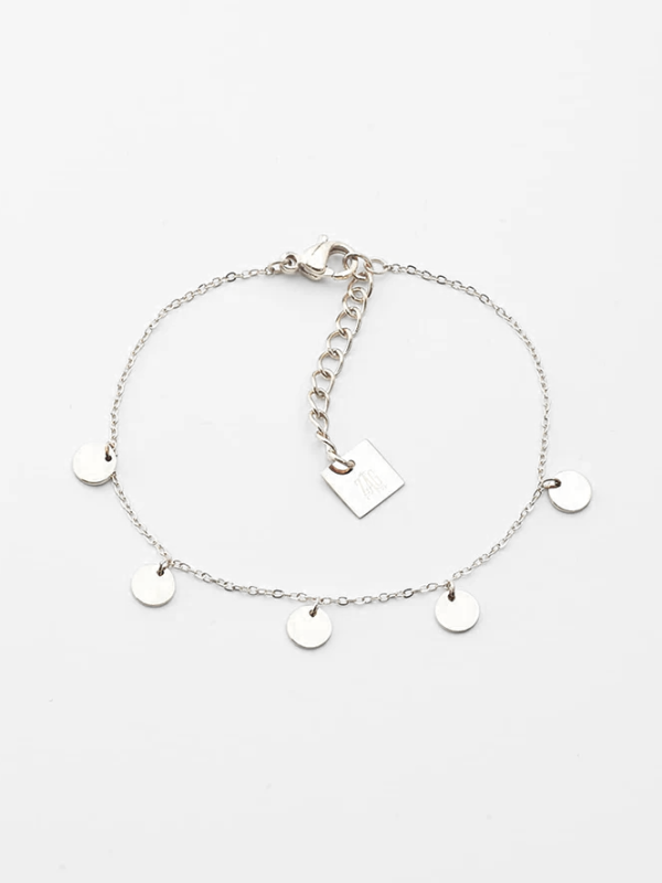 zag armband confettis zilver roestvrijstaal