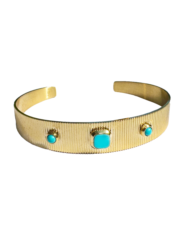 Zag armband zoe turkoois roestvrijstaal