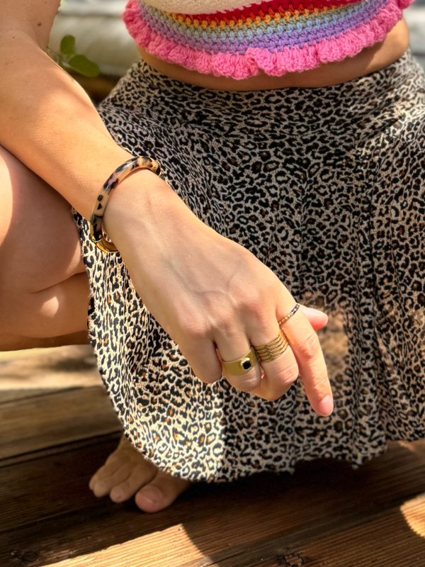 Armband Jazz leopard roestvrijstaal zag