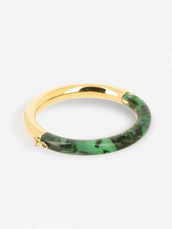 Armband Jazz marble groen roestvrijstaal zag
