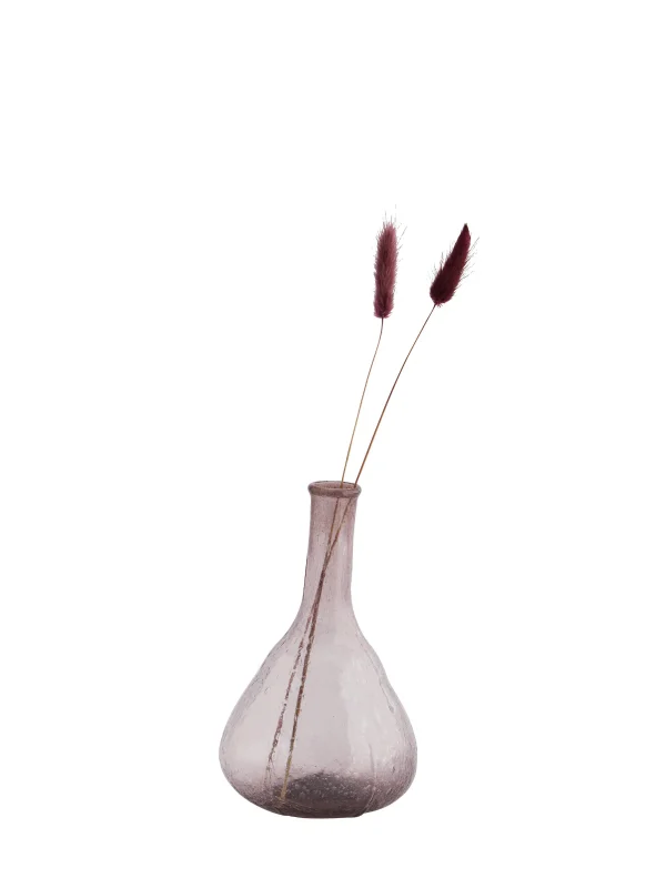 Bolvaasje paars gerecycled glas madam stoltz droogbloemen