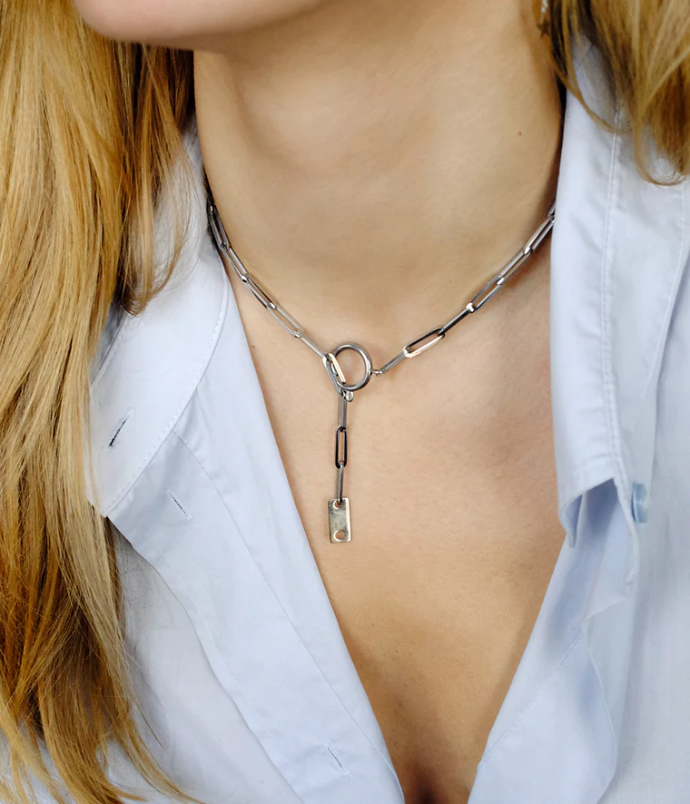 zag ketting ando sluiting voor ketting ando roestvrijstaal zilveren schakelketting