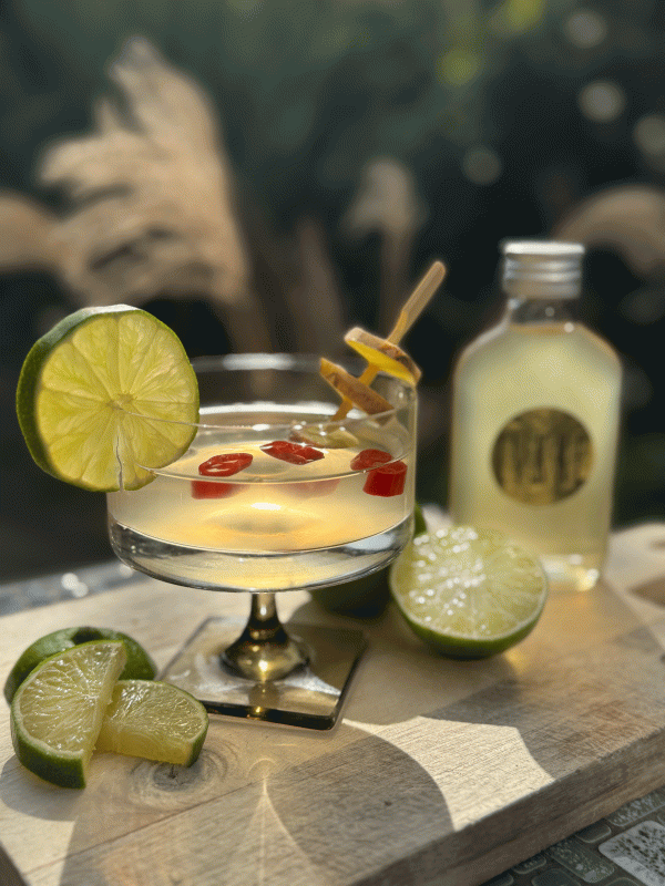 Ambachtelijke limonade natuurlijke siroop gember rode peper